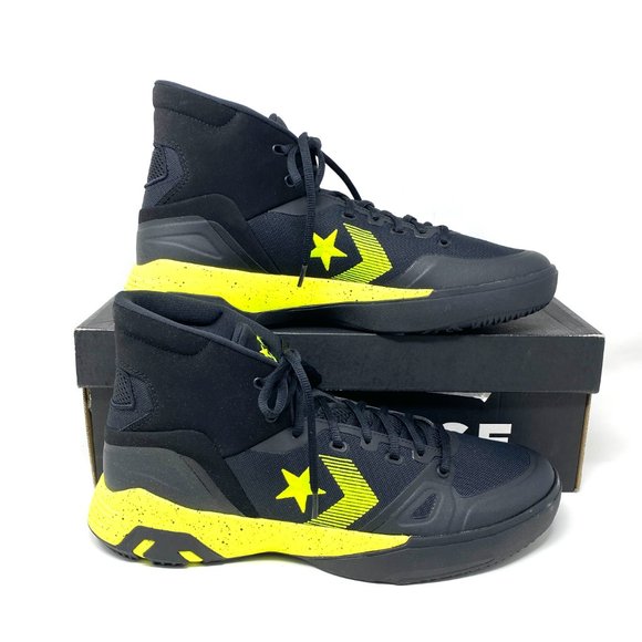 CONVERSE Men Size 165907C G4 HI Black Lemon Venom Black Knit Basketball Sneakers - Picture 3 of 8